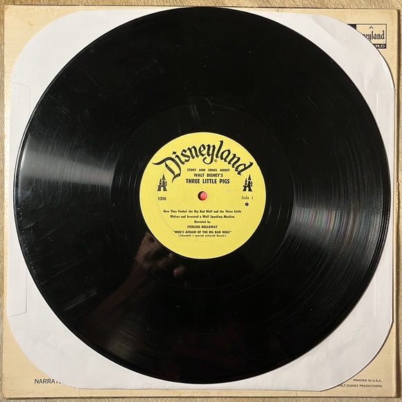Walt Disney’s “Three Little Pigs” Vinyl LP - Picture 3 of 5
